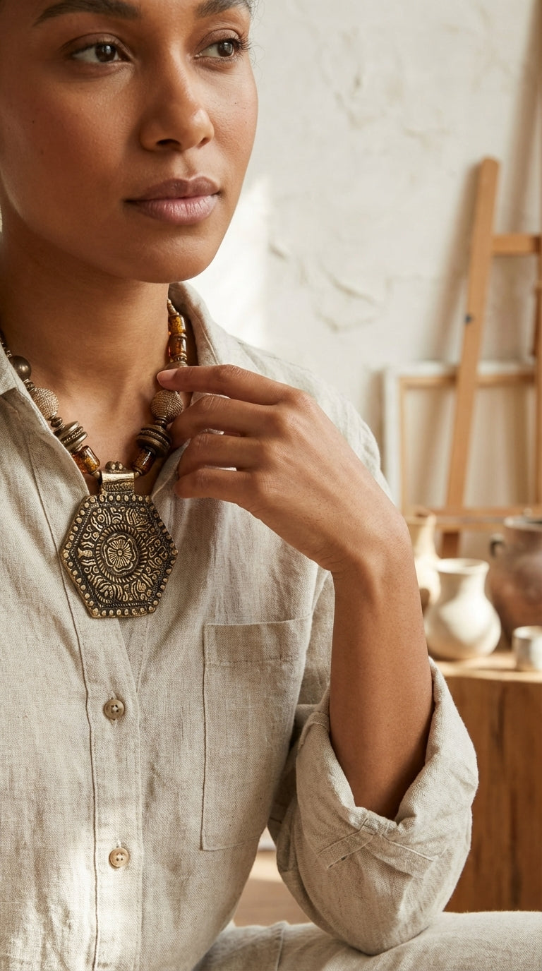 Bold As Brass Necklace - lifestyle shot