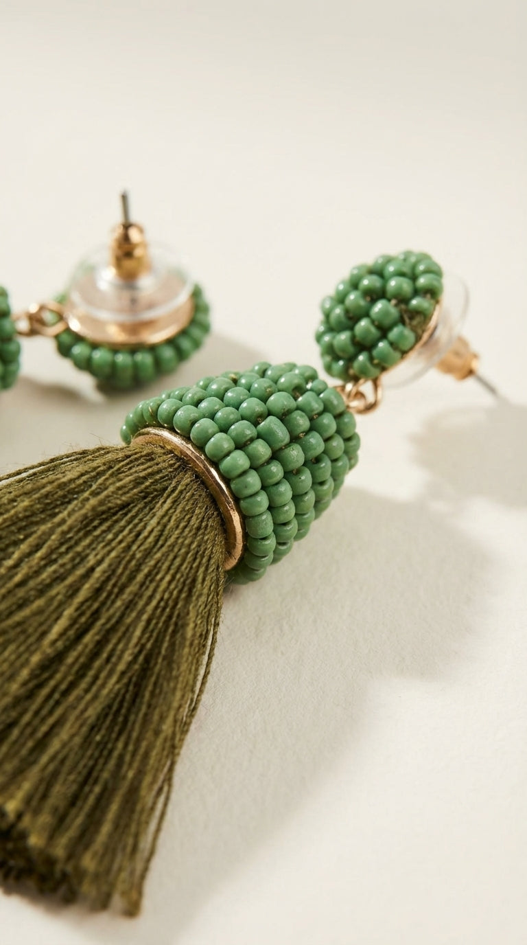 The Forrest Flirt Tassel Earrings - micro shot