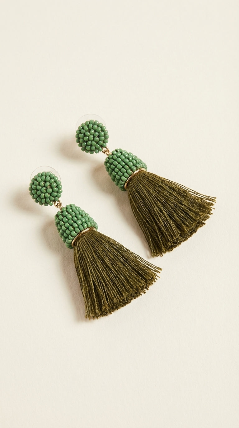 The Forrest Flirt Tassel Earrings - studio shot